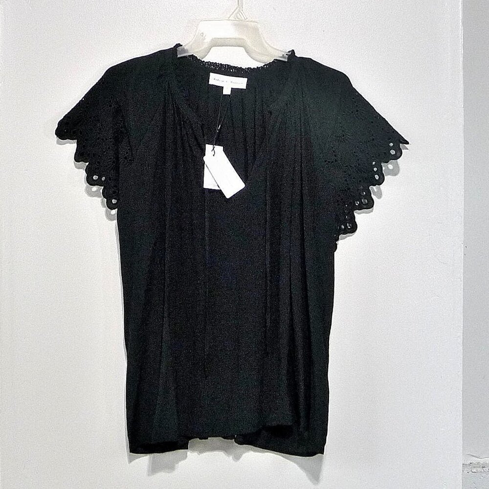 NWT Chelsea & Theodore Size 1X Black Blouse - Picture 3 of 11